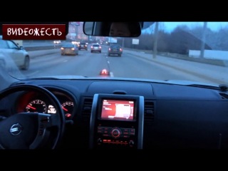 russian fun on the road or toy car escort